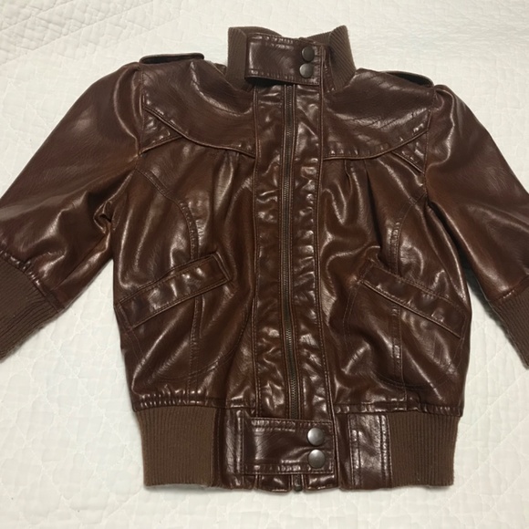 Wet Seal Faux Leather Jacket Cropped - Picture 2 of 8